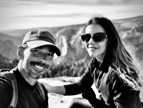 Tortuga and Polly at a mountain overlook — thirty years of going places most people drive past
