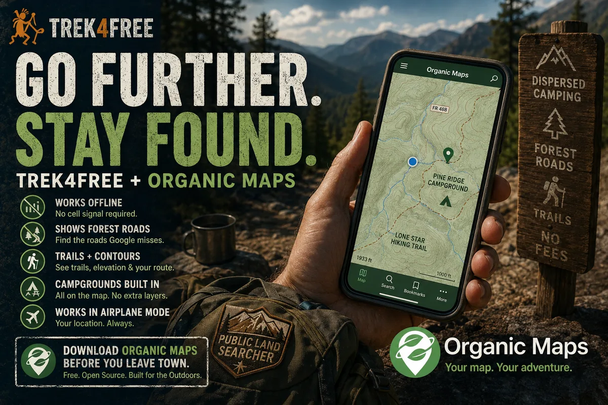 Why We Built Organic Maps Into Trek4Free (And Why You Should Download It Before Your Next Trip)