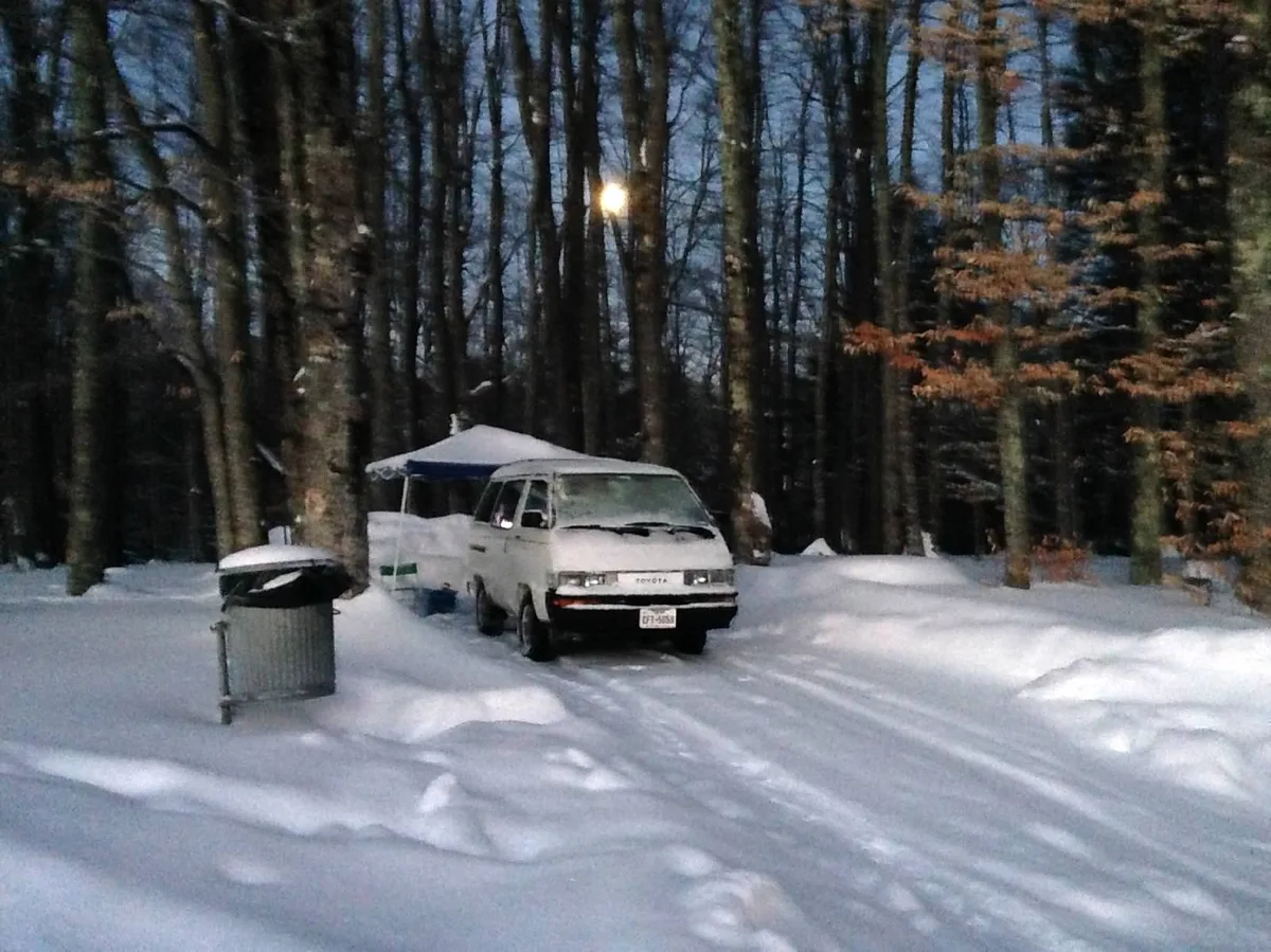 Billy Goat in the snow — this is what we were working with