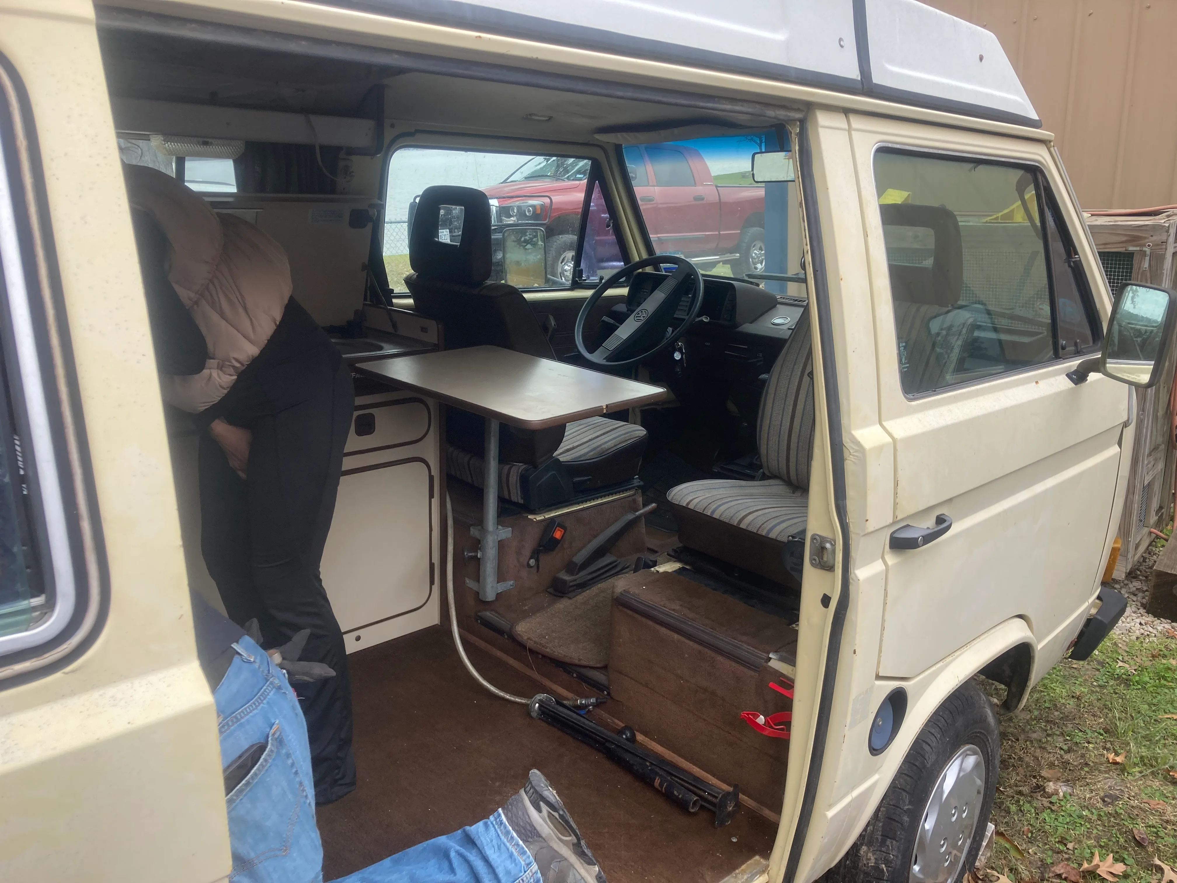 The van exterior — profile view