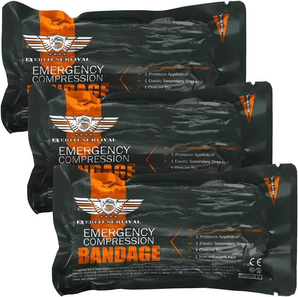 EVERLIT Israeli 6-Inch Emergency Compression Bandage — 3 Pack