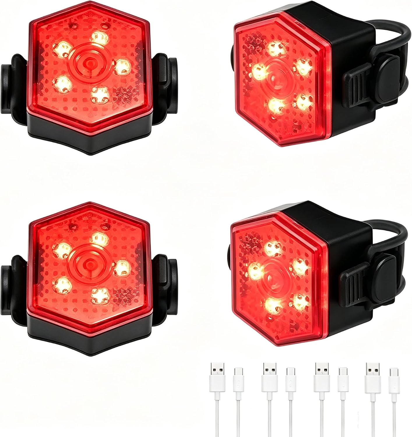 Bike Tail Light — Red LED Clip