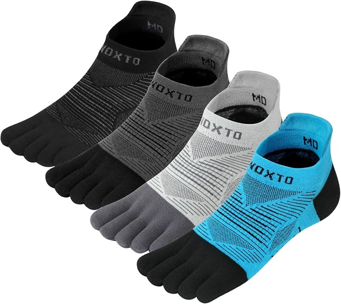 INOXTO Five-Toe Running Socks — 4 Pack