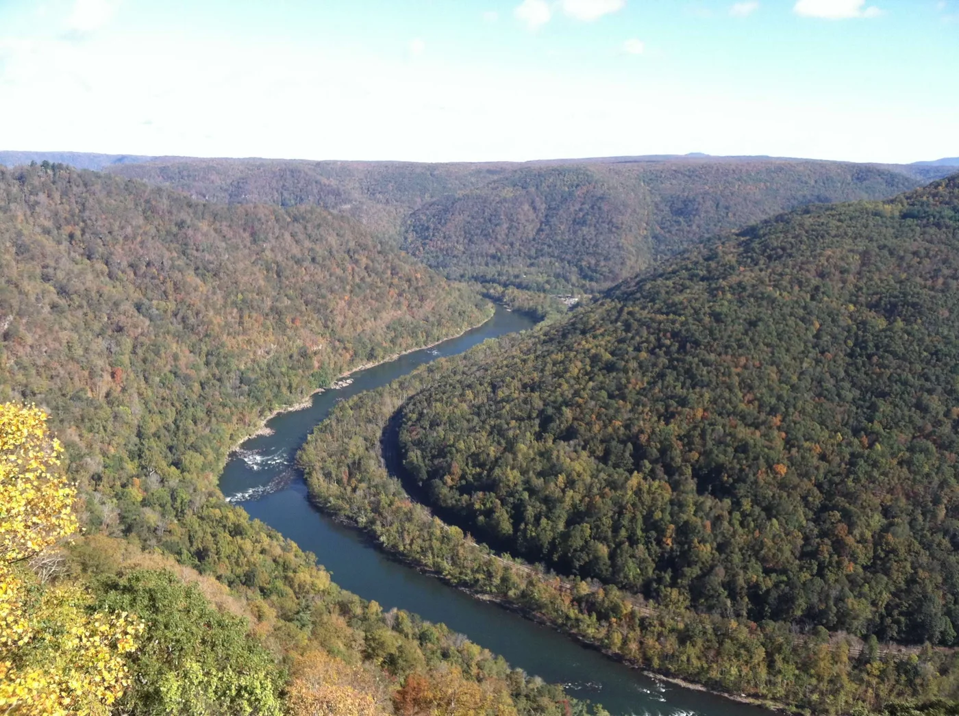 Camp setup at the gorge — van life in WV doesn't get much better than this