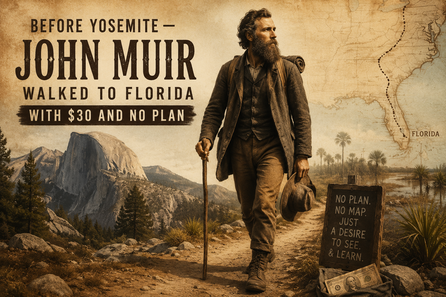 Before Yosemite — John Muir Walked to Florida With $30 and No Plan