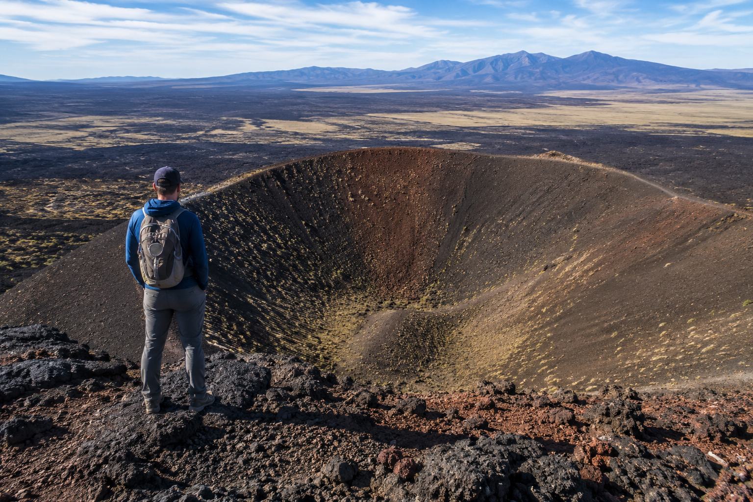 View from the rim of Bandera Volcano across the New Mexico volcanic landscape