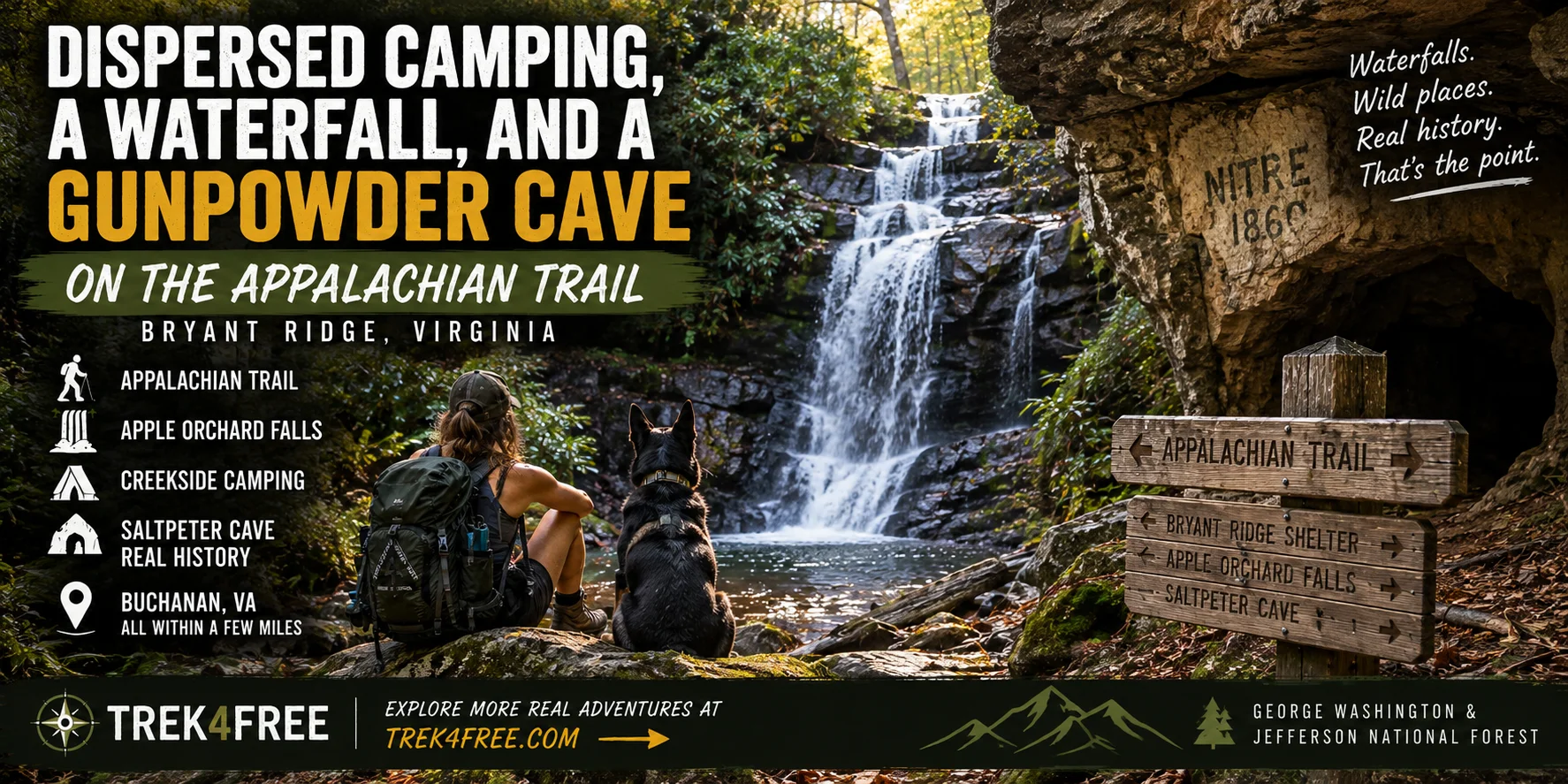Dispersed Camping, a Waterfall, and a Gunpowder Cave on the Appalachian Trail — Bryant Ridge, VA