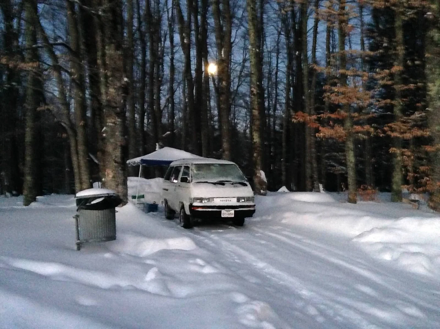 Canaan Valley campsite — this is what it looked like before they went to sleep