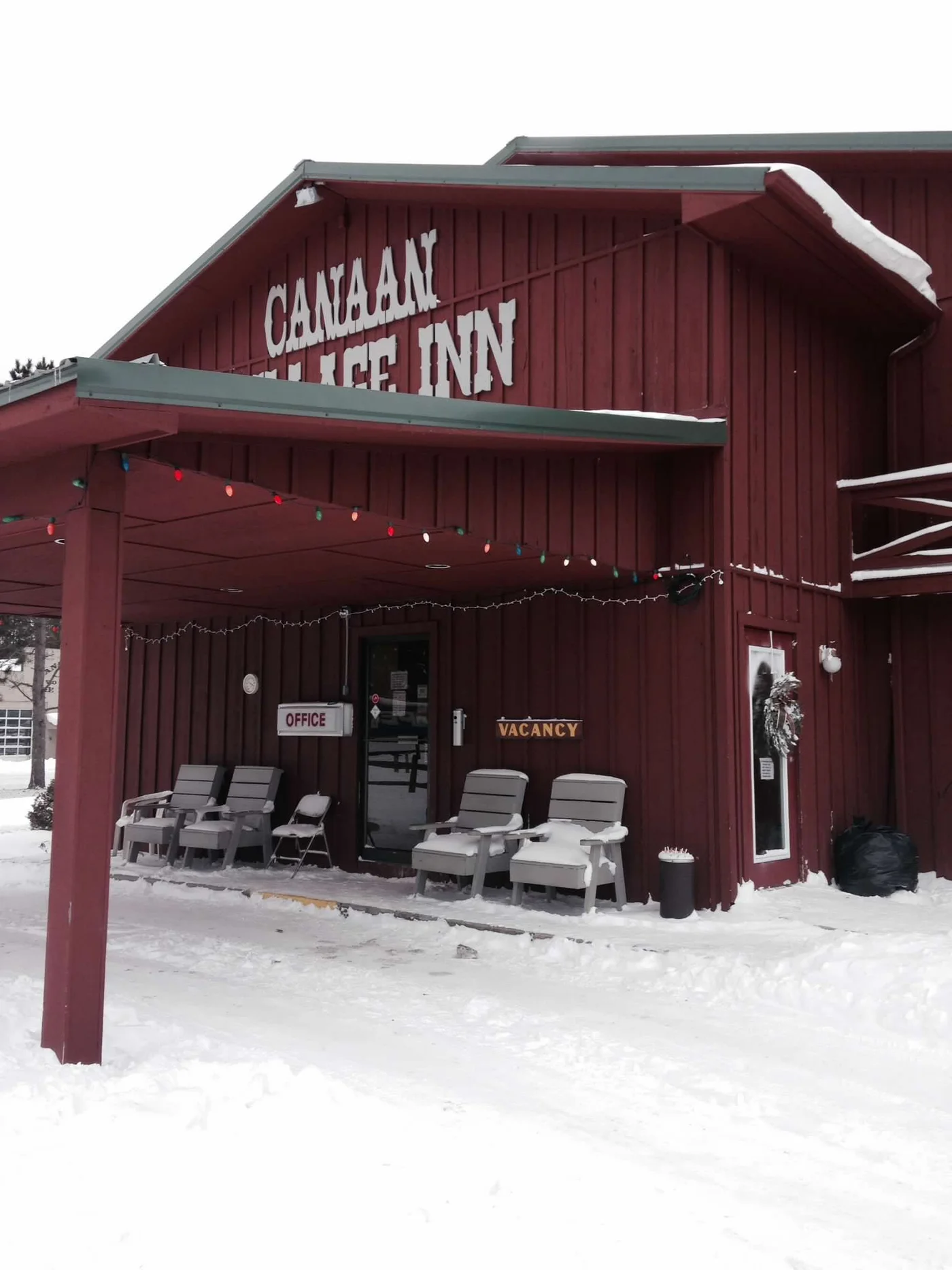 The Red Barn — the only thing open, the only place taking dogs, the right call