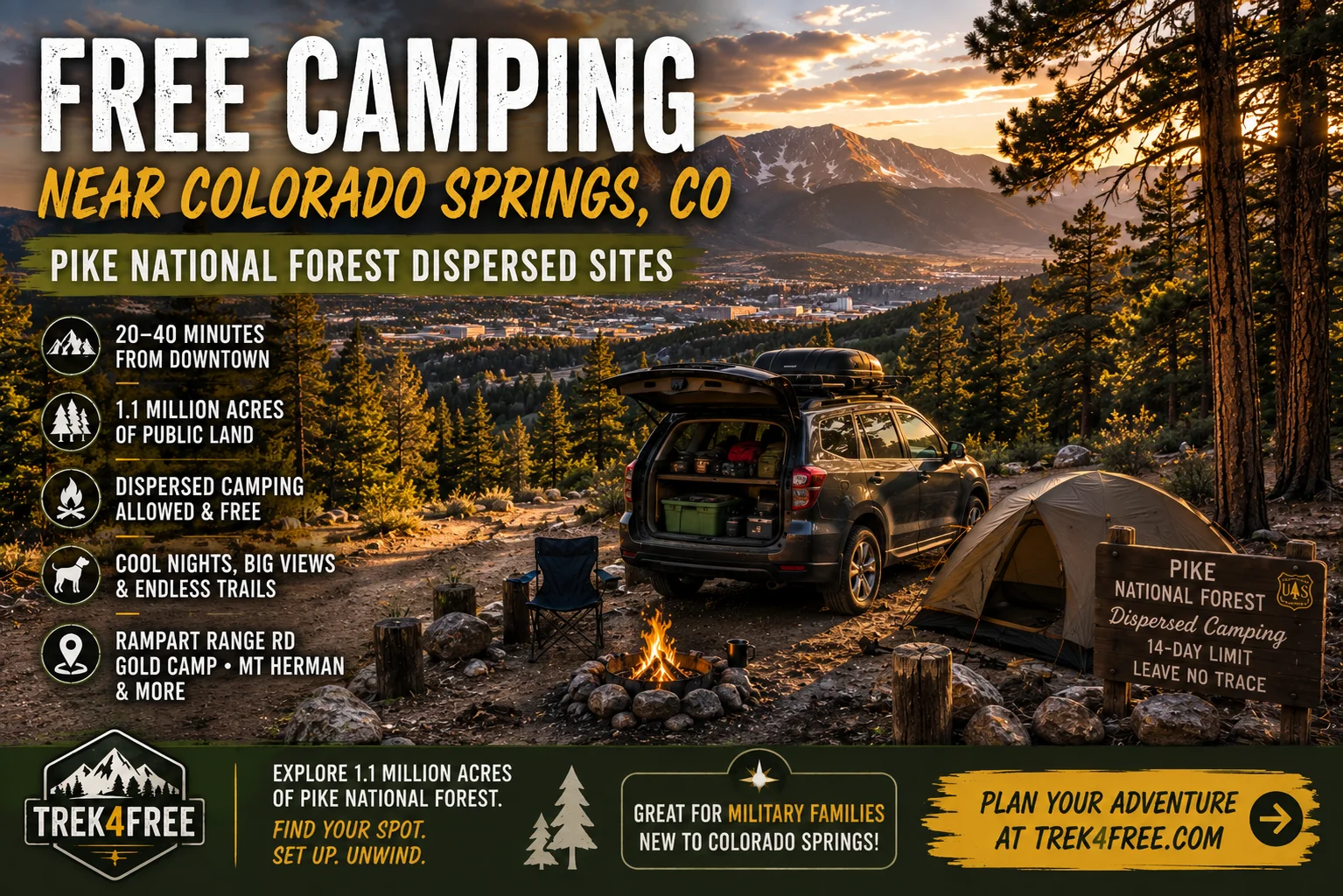 Free Camping Near Colorado Springs — Pike National Forest Dispersed Sites