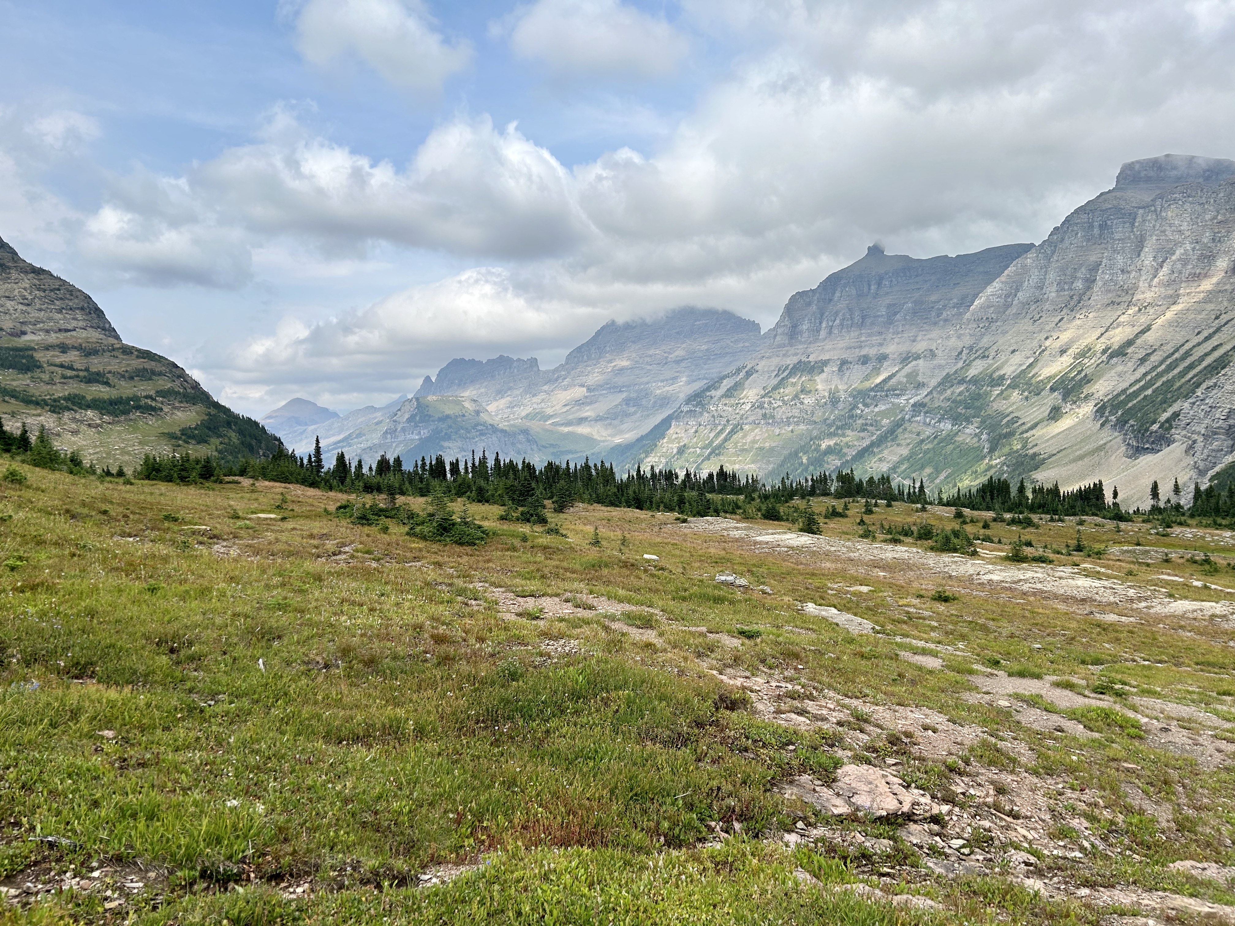 Polly on the highline ridge at Glacier National Park