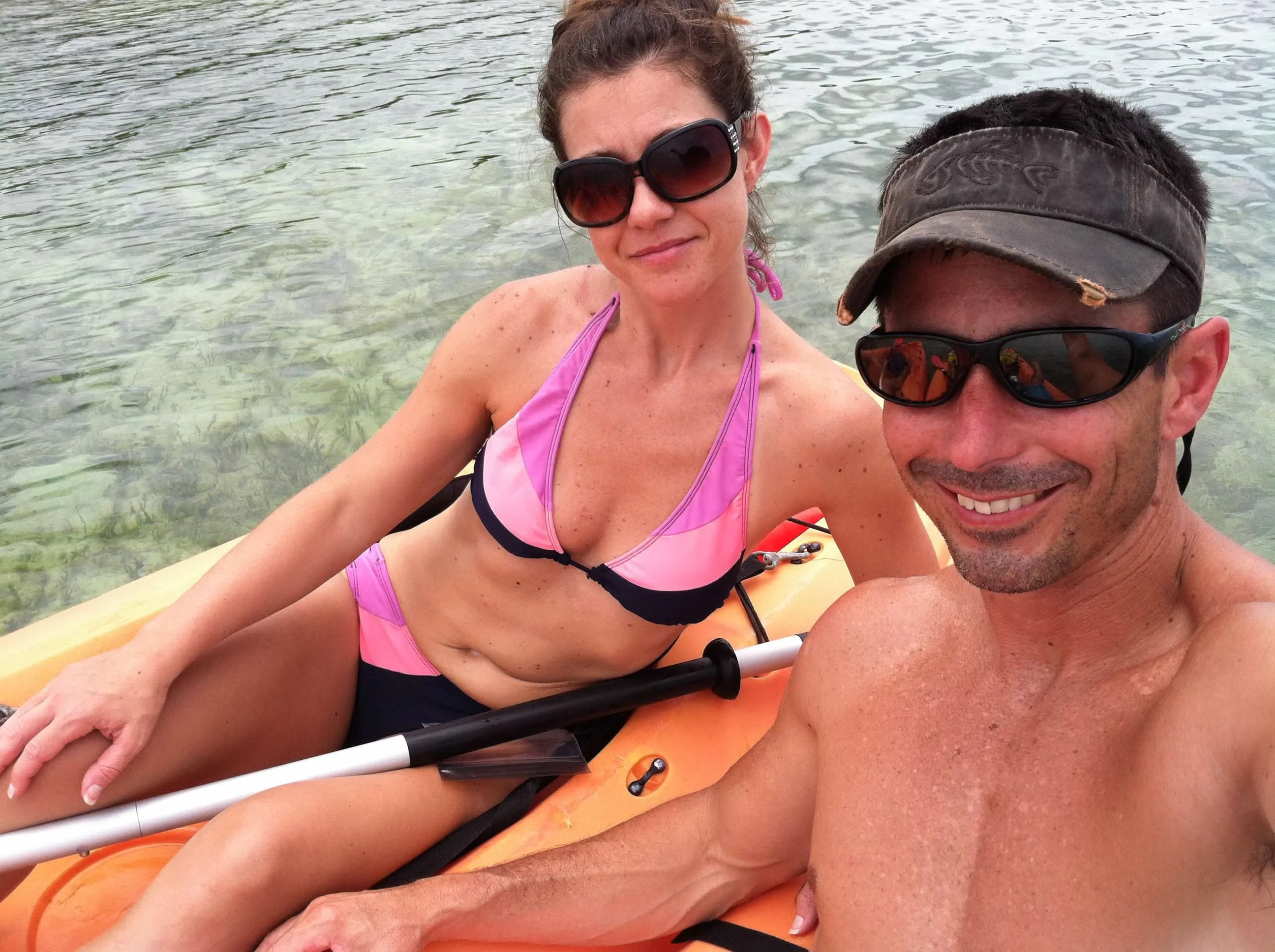 Tortuga and Polly on the boat before heading out to snorkel the reef off Key West