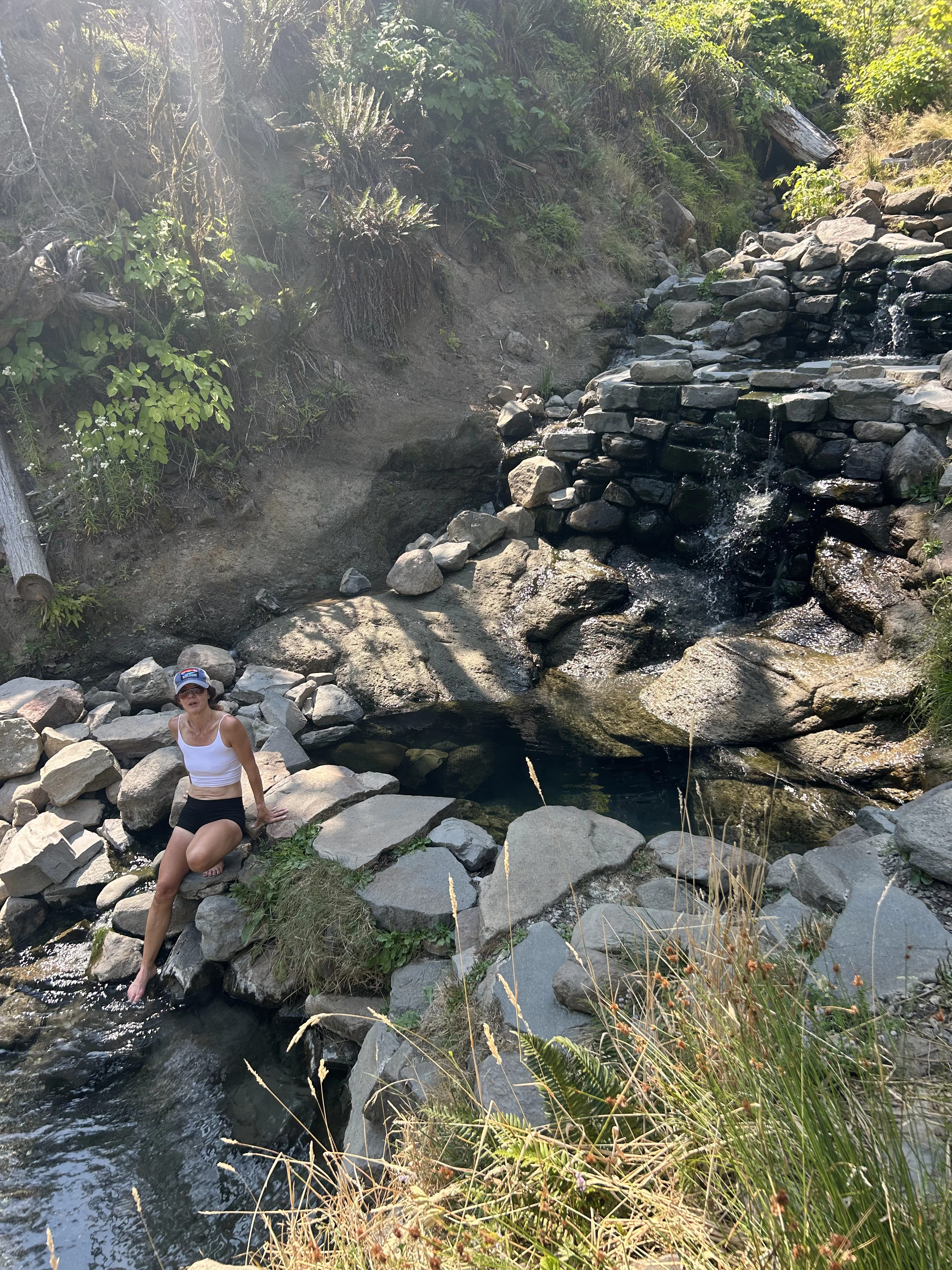 The McKenzie River above the falls — the spring-fed clarity is visible even in moving water
