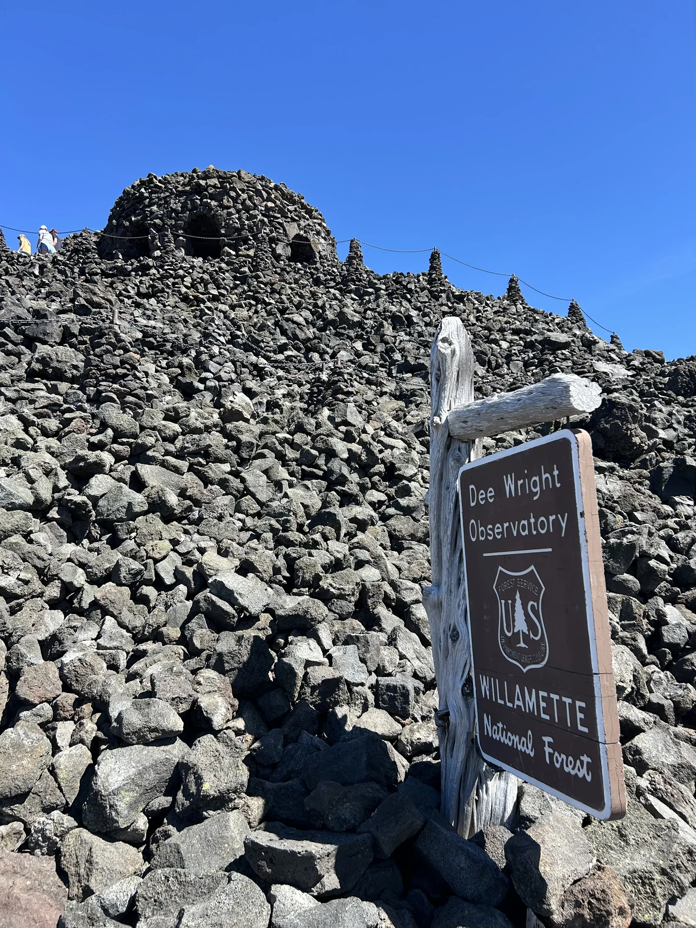 Dee Wright Observatory at McKenzie Pass — stone structure built on lava by the Civilian Conservation Corps in 1935, Willamette National Forest