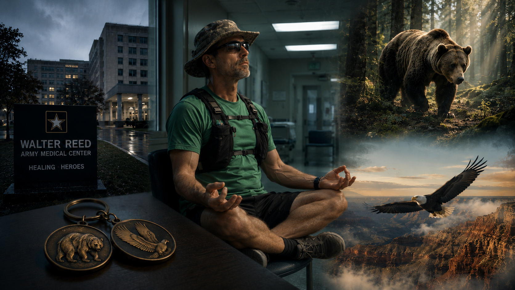 Walter Reed. The bear in the forest. The eagle over the canyon. The keychains on the bench.