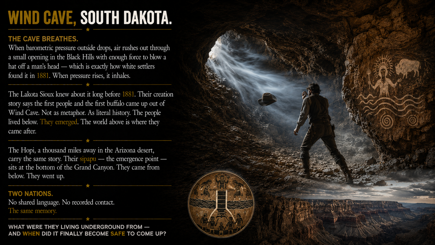 Wind Cave, South Dakota — where the Lakota say the first people emerged from below