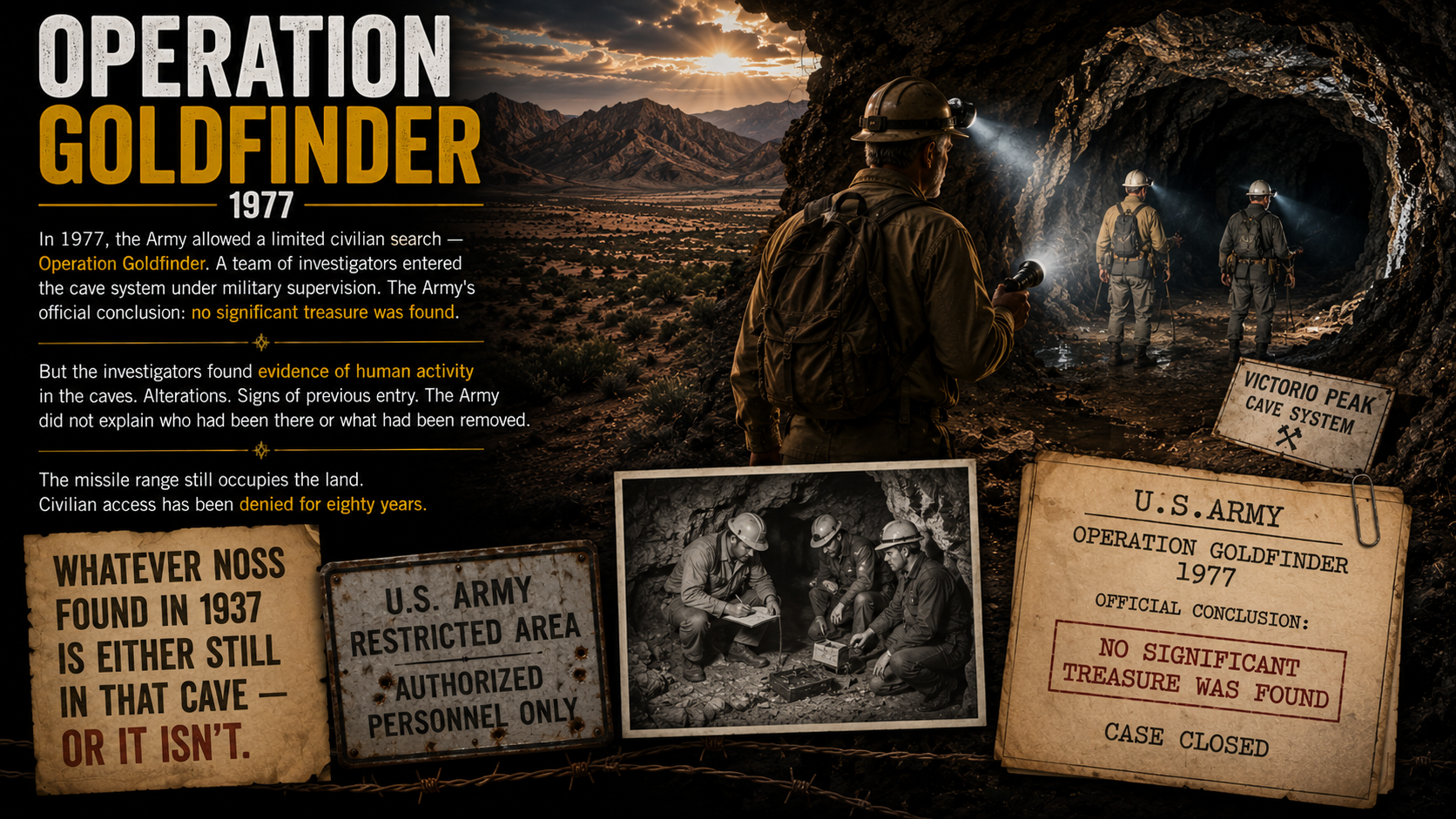 Operation Goldfinder 1977 — the Army's official conclusion: no significant treasure was found